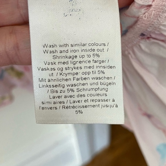 GANNI | Smocked Pink Floral Midi Dress, Size FR 34/US 2 100% Cotton - Picture 12 of 14